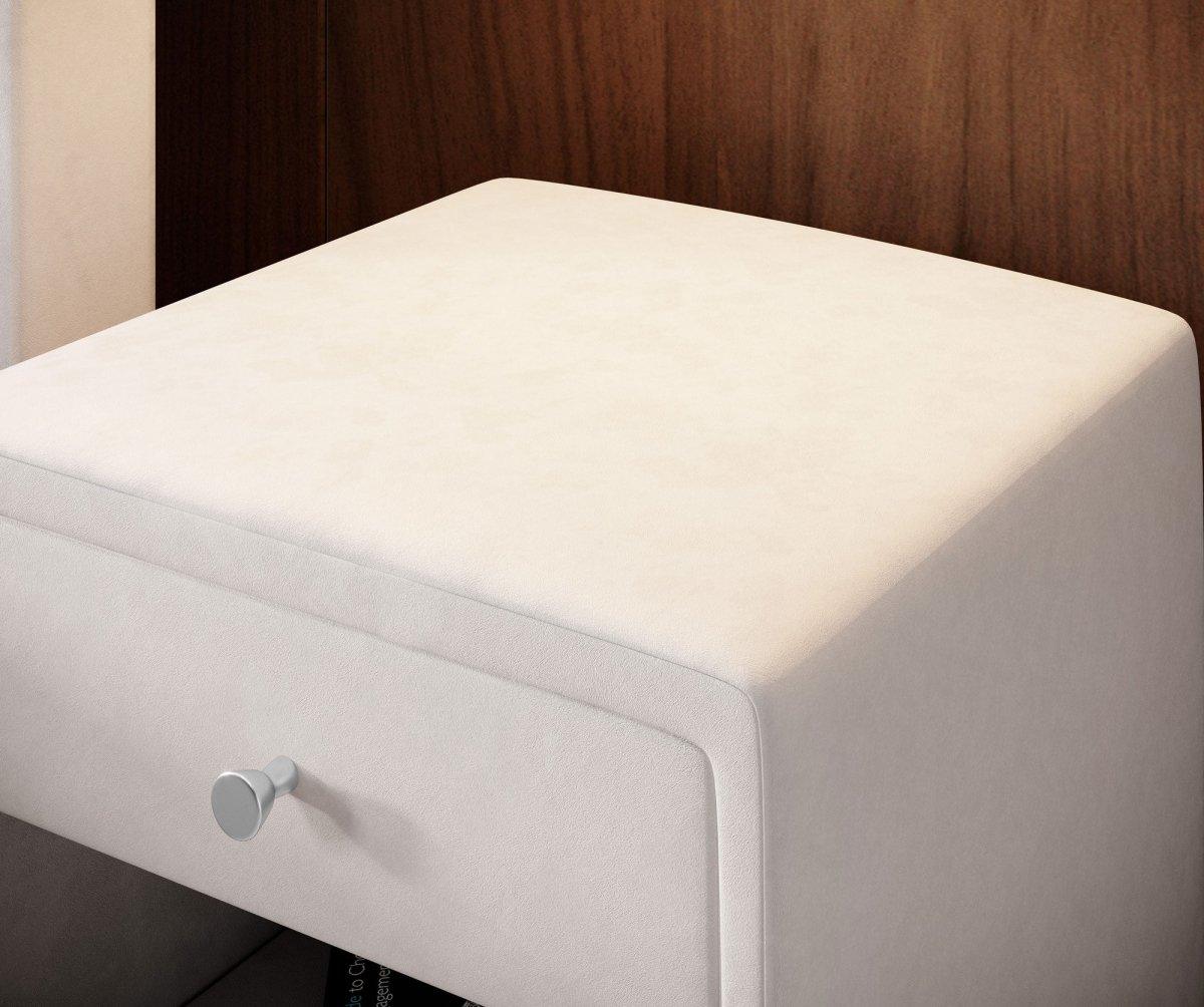 Eleganter Samt Designer Nachttisch Amy – Stilvoller Beistelltisch mit Stauraum