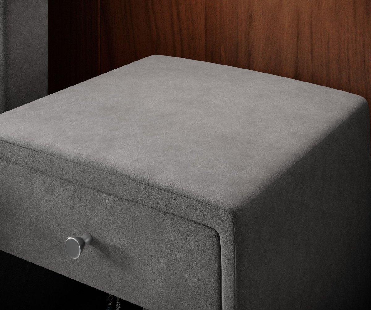 Eleganter Samt Designer Nachttisch Amy – Stilvoller Beistelltisch mit Stauraum