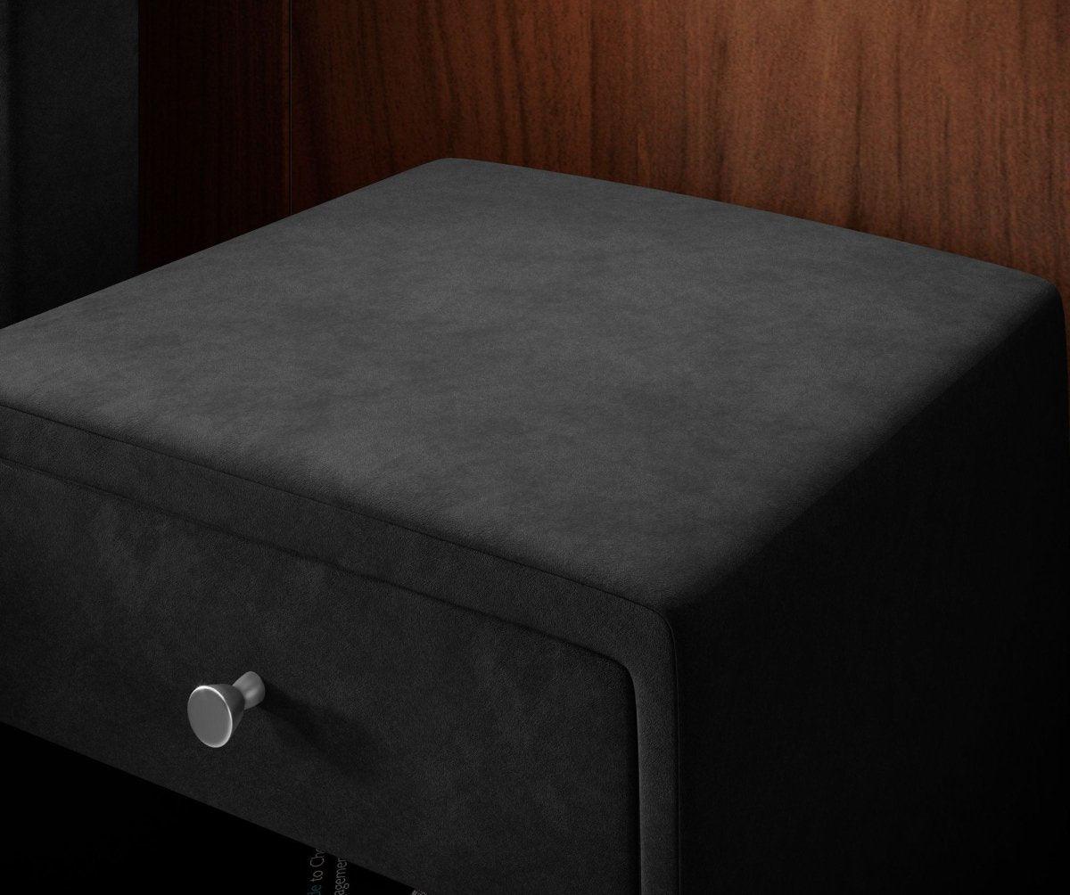Eleganter Samt Designer Nachttisch Amy – Stilvoller Beistelltisch mit Stauraum