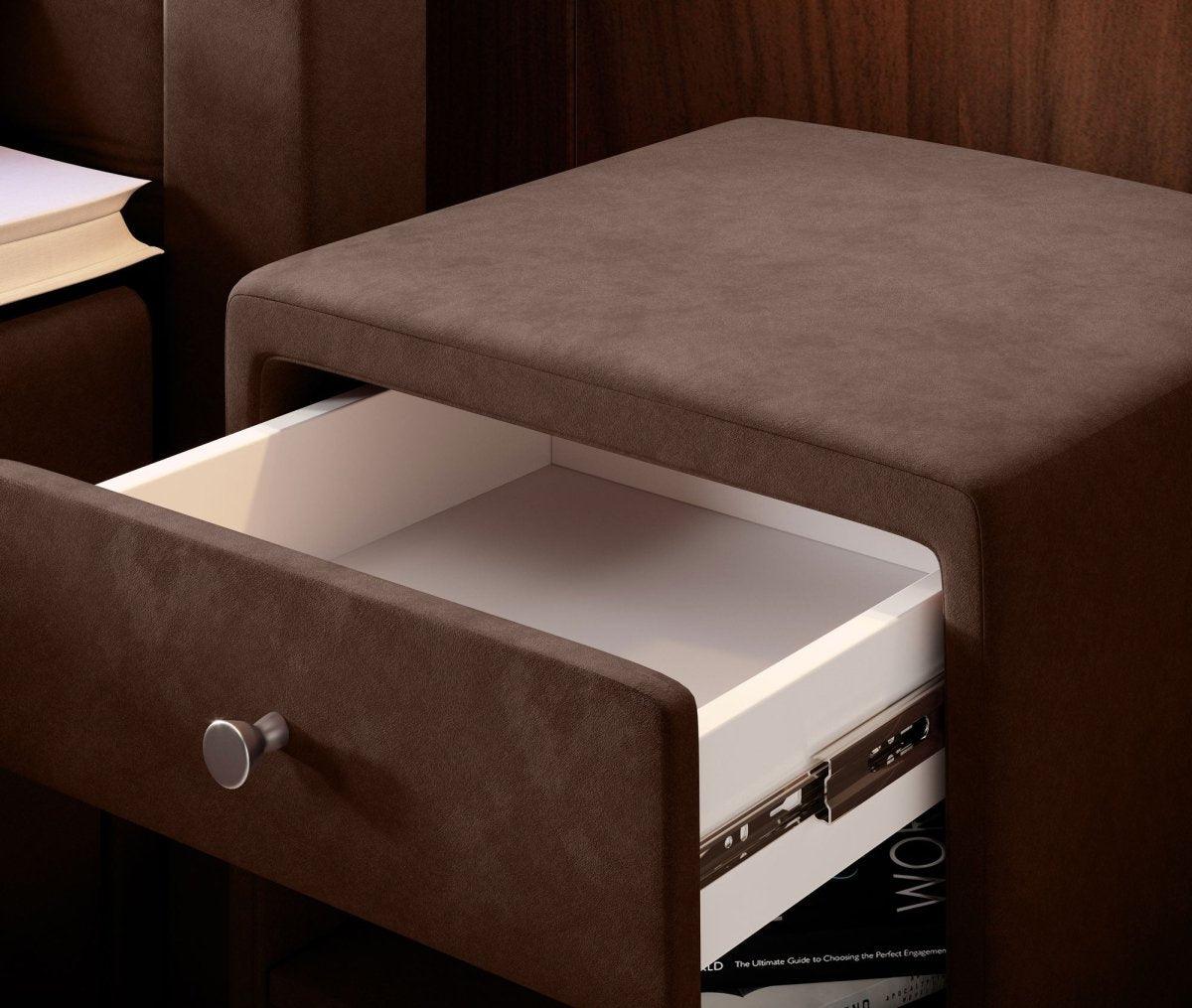 Eleganter Samt Designer Nachttisch Amy – Stilvoller Beistelltisch mit Stauraum