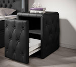 Lade das Bild in den Galerie-Viewer, Evora Designer Nachttisch: Eleganter Kunstleder Beistelltisch für Boxspringbetten

