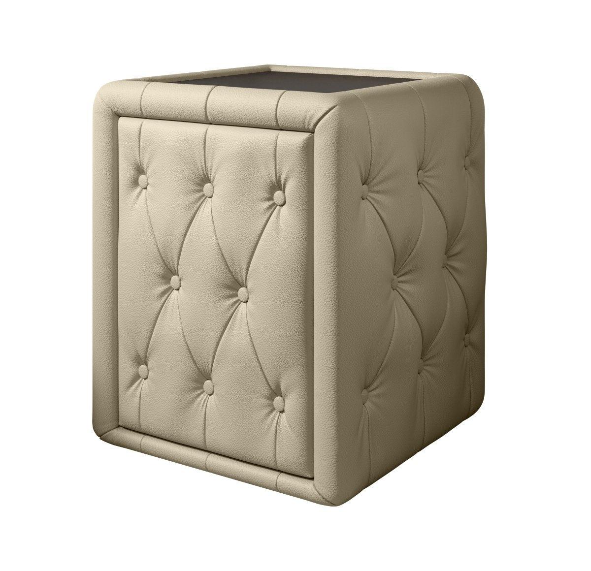 Evora Designer Nachttisch: Eleganter Kunstleder Beistelltisch für Boxspringbetten