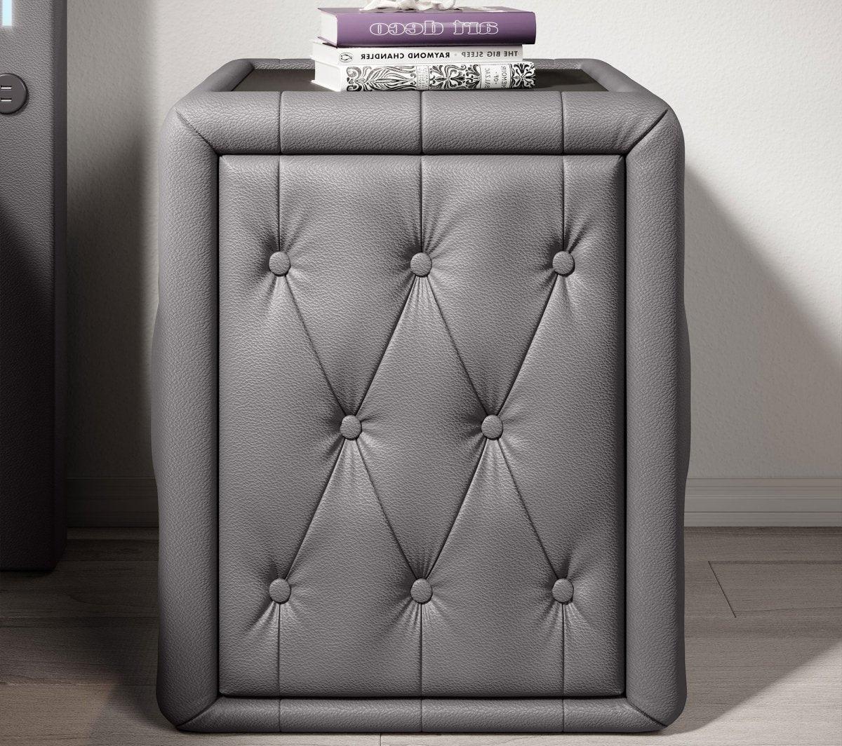 Evora Designer Nachttisch: Eleganter Kunstleder Beistelltisch für Boxspringbetten