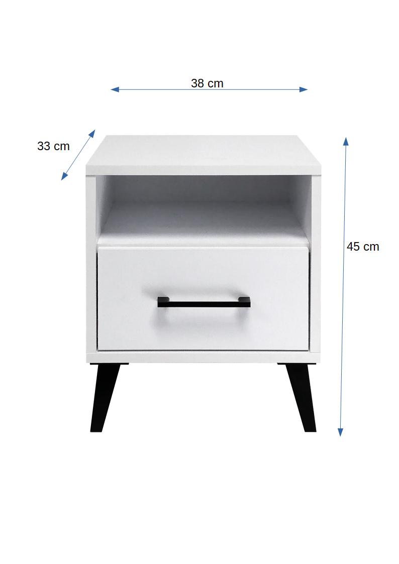 Eleganter Nachttisch Galaxy: Modernes Design mit Integrierter LED-Beleuchtung und Stauraum