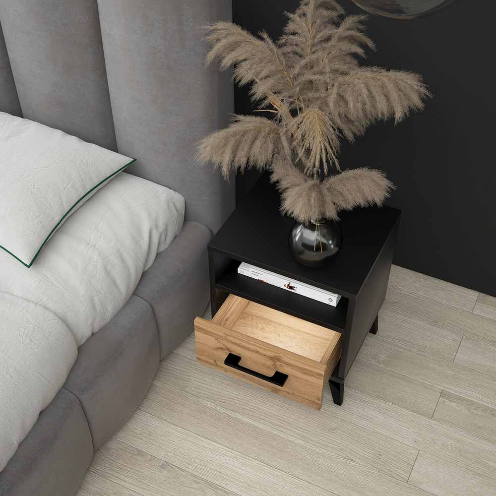 Eleganter Nachttisch Galaxy: Modernes Design mit Integrierter LED-Beleuchtung und Stauraum