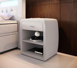 Lade das Bild in den Galerie-Viewer, Eleganter Samt Designer Nachttisch Lilly mit USB-Ladefunktion – Stilvoll &amp; Praktisch
