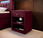 Lade das Bild in den Galerie-Viewer, Eleganter Samt Designer Nachttisch Lilly mit USB-Ladefunktion – Stilvoll &amp; Praktisch

