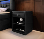 Lade das Bild in den Galerie-Viewer, Eleganter Designer Nachttisch Nira aus Stoff für modernes Schlafzimmer
