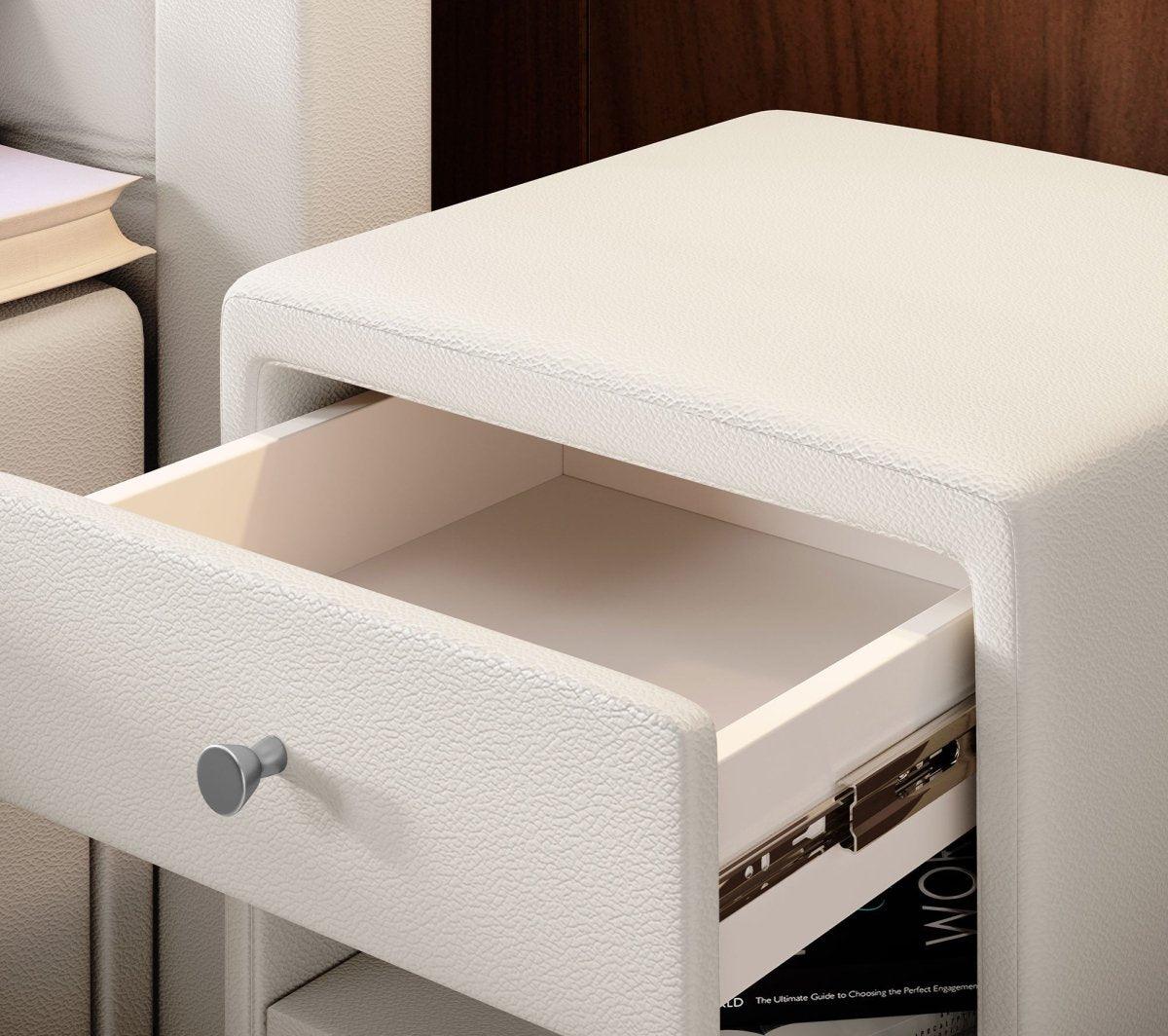 Eleganter Designer Nachttisch Sky aus Kunstleder – Modernes Schlafzimmer-Highlight mit Stauraum
