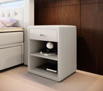 Lade das Bild in den Galerie-Viewer, Eleganter Designer Nachttisch Sky aus Kunstleder – Modernes Schlafzimmer-Highlight mit Stauraum
