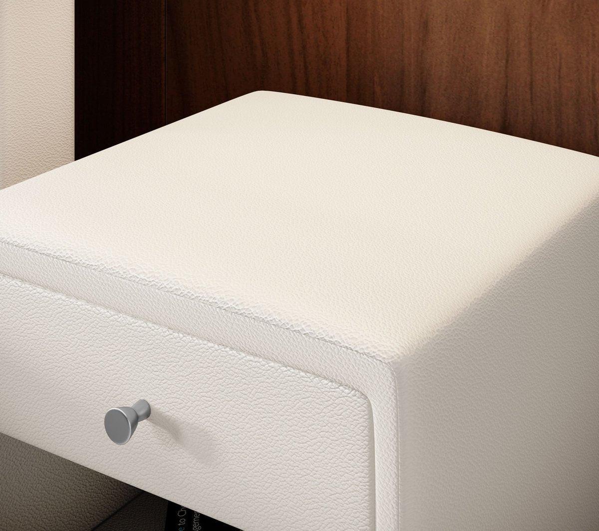 Eleganter Designer Nachttisch Sky aus Kunstleder – Modernes Schlafzimmer-Highlight mit Stauraum