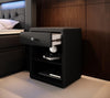 Eleganter Designer Nachttisch Sky aus Kunstleder – Modernes Schlafzimmer-Highlight mit Stauraum