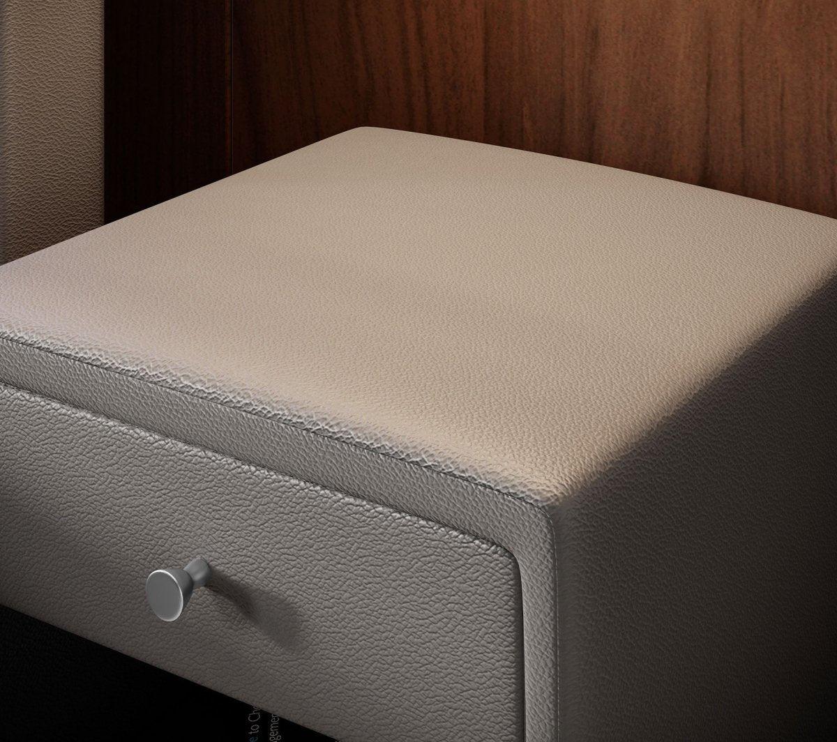 Eleganter Designer Nachttisch Sky aus Kunstleder – Modernes Schlafzimmer-Highlight mit Stauraum