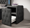 Eleganter Designer Nachttisch Tria aus Stoff – Modernes Schlafzimmer Nachtkästchen