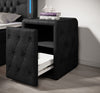 Eleganter Designer Nachttisch Tria aus Stoff – Modernes Schlafzimmer Nachtkästchen