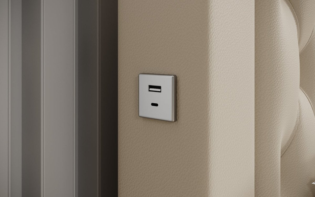 Infinity Designer Polsterbett: RGB-LED, USB-Ladefunktion, cleverer Stauraum inklusive