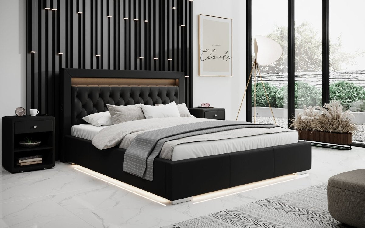 Infinity Designer Polsterbett: RGB-LED, USB-Ladefunktion, cleverer Stauraum inklusive