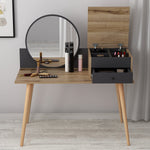 Lade das Bild in den Galerie-Viewer, Designer Schminktisch Angel: Eleganter Spiegel, Clevere Schubladen, Stilvolle Holzoptik
