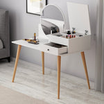 Lade das Bild in den Galerie-Viewer, Designer Schminktisch Angel: Eleganter Spiegel, Clevere Schubladen, Stilvolle Holzoptik
