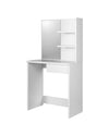 Eleganter Designer Schminktisch Charme mit Spiegel, Schublade und Regalen für Kosmetik