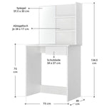 Lade das Bild in den Galerie-Viewer, Eleganter Designer Schminktisch Charme mit Spiegel, Schublade und praktischem Stauraum

