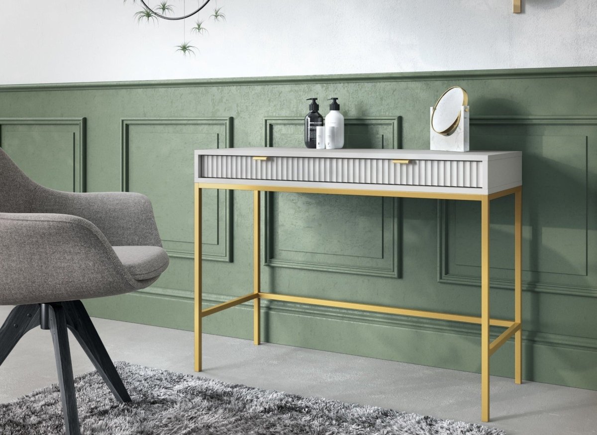 Eleganter Designer Schminktisch Verilo: Luxuriöser Frisiertisch mit Spiegel & Stauraum