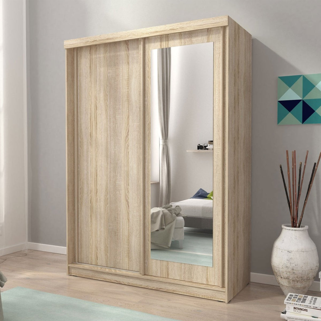 Aime Designer Kleiderschrank mit Schiebetüren und Spiegel – Platzwunder für Ihr Schlafzimmer