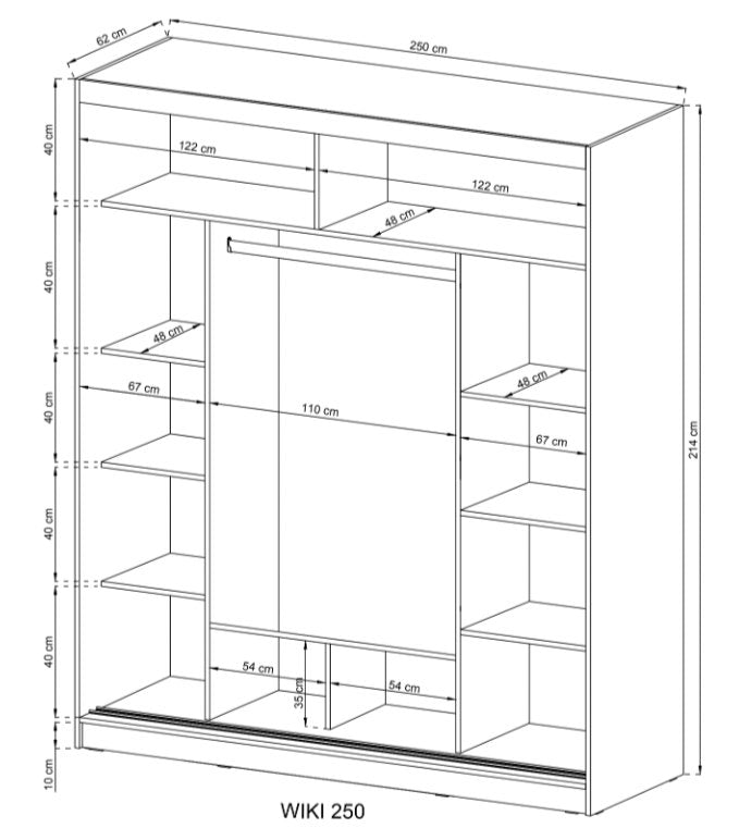 Eleganter Anisa Designer Kleiderschrank mit integrierter LED-Beleuchtung für Schlafzimmer