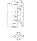 Lade das Bild in den Galerie-Viewer, Niro Design Kleiderschrank 105 cm: Moderner, Eleganter Stauraum für Ihr Zuhause
