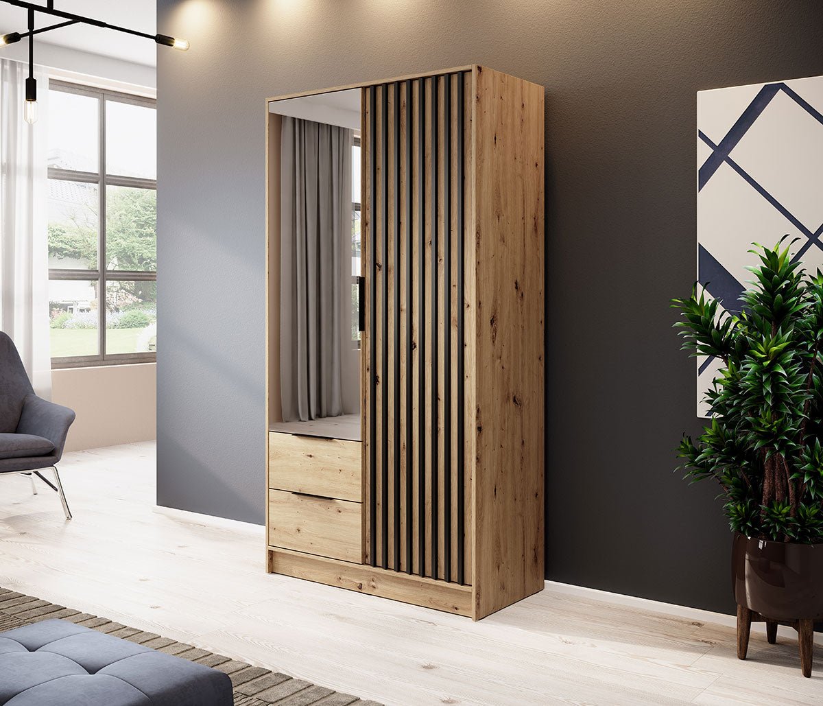 Niro Design Kleiderschrank 105 cm: Moderner, Eleganter Stauraum für Ihr Zuhause