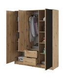 Lade das Bild in den Galerie-Viewer, Niro Designer Kleiderschrank 155 cm: Eleganter Stauraum für Ihr Schlafzimmer
