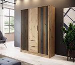 Lade das Bild in den Galerie-Viewer, Niro Designer Kleiderschrank 155 cm: Eleganter Stauraum für Ihr Schlafzimmer
