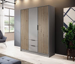 Lade das Bild in den Galerie-Viewer, Niro Designer Kleiderschrank 155 cm: Eleganter Stauraum für Ihr Schlafzimmer
