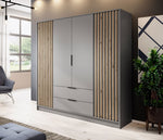 Lade das Bild in den Galerie-Viewer, Niro Designer Kleiderschrank 206 cm: Stilvolle, geräumige Aufbewahrungslösung für Ihr Zuhause

