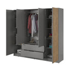 Lade das Bild in den Galerie-Viewer, Niro Designer Kleiderschrank 206 cm: Stilvolle, geräumige Aufbewahrungslösung für Ihr Zuhause
