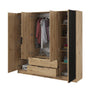 Niro Designer Kleiderschrank 206 cm: Stilvolle, geräumige Aufbewahrungslösung für Ihr Zuhause