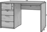 Lade das Bild in den Galerie-Viewer, Stilvoller Designer Schreibtisch Bryan: Modern, Funktional, Robuste Platte, Perfekt für Home-Office
