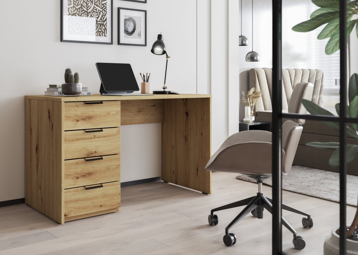 Stilvoller Designer Schreibtisch Bryan: Modern, Funktional, Robuste Platte, Perfekt für Home-Office