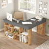 Tiro Designer Eckschreibtisch mit Regal, Modernes Home-Office Arbeitszimmer, Kiefer Anthrazit Weiß