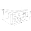 Tiro Designer Eckschreibtisch mit Regal, Modernes Home-Office Arbeitszimmer, Kiefer Anthrazit Weiß