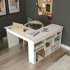 Tiro Designer Eckschreibtisch mit Regal, Modernes Home-Office Arbeitszimmer, Kiefer Anthrazit Weiß