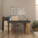 Lade das Bild in den Galerie-Viewer, Tiro Designer Eckschreibtisch mit Regal, Modernes Home-Office Arbeitszimmer, Kiefer Anthrazit Weiß
