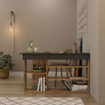 Lade das Bild in den Galerie-Viewer, Tiro Designer Eckschreibtisch mit Regal, Modernes Home-Office Arbeitszimmer, Kiefer Anthrazit Weiß
