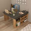Tiro Designer Eckschreibtisch mit Regal, Modernes Home-Office Arbeitszimmer, Kiefer Anthrazit Weiß
