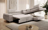 Designer Ecksofa Aston: Schlaf- und Klappfunktion, Cord-Bezug, Stauraum