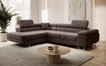 Lade das Bild in den Galerie-Viewer, Designer Ecksofa Aston: Schlaf- und Klappfunktion, Cord-Bezug, Stauraum
