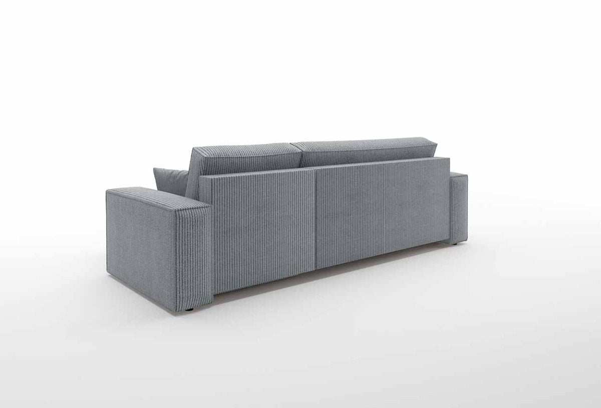 Cordario Designer Schlafsofa mit Stauraumfunktion, bequeme Eckcouch aus Cordstoff