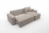Cordario Designer Schlafsofa mit Stauraumfunktion, bequeme Eckcouch aus Cordstoff