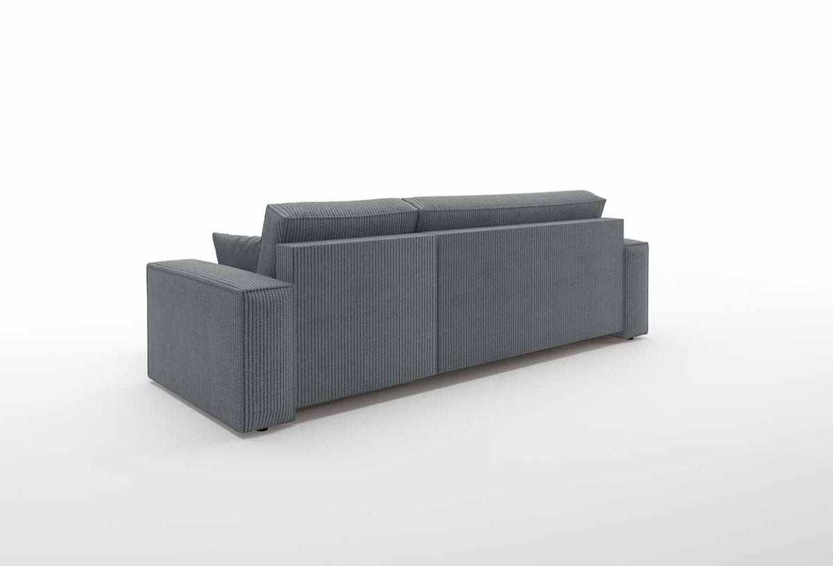 Cordario Designer Schlafsofa mit Stauraumfunktion, bequeme Eckcouch aus Cordstoff