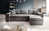 Designer Ecksofa Denver Samt mit Schlaffunktion – Verwandlungsfähige L-Form Couch